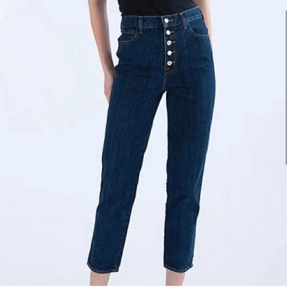 J Brand Heather High Rise Slim Straight Jean Button Fly
